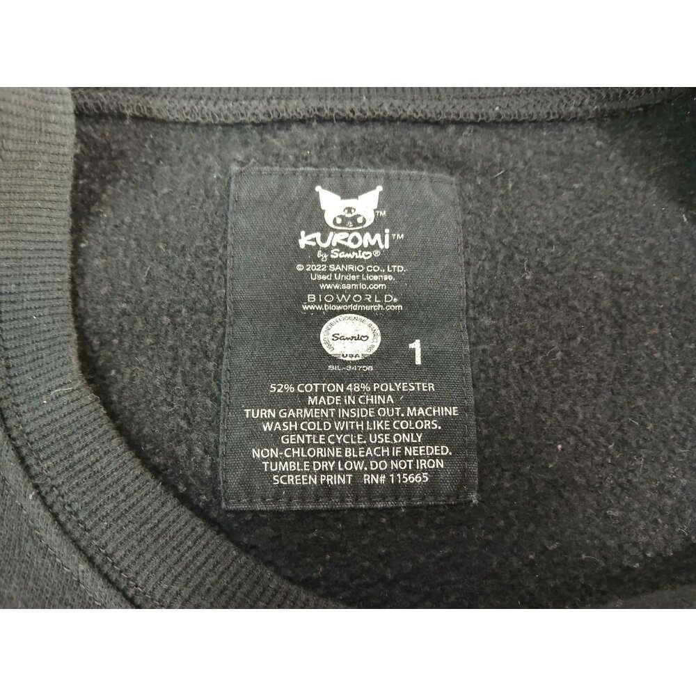 Torrid x Sanrio Kuromi Black Sweatshirt Size 1X Pink Flames Bioworld Licensed - Picture 5 of 13